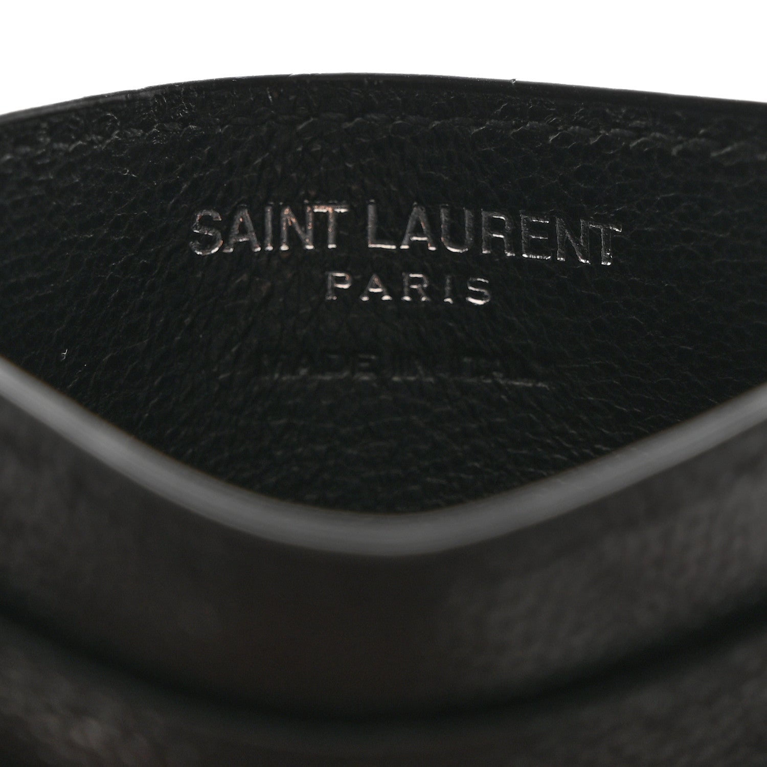 Saint Laurent SAINT LAURENT Grain De Poudre Matelasse Chevron Monogram Credit Card Case Black 6 of 9