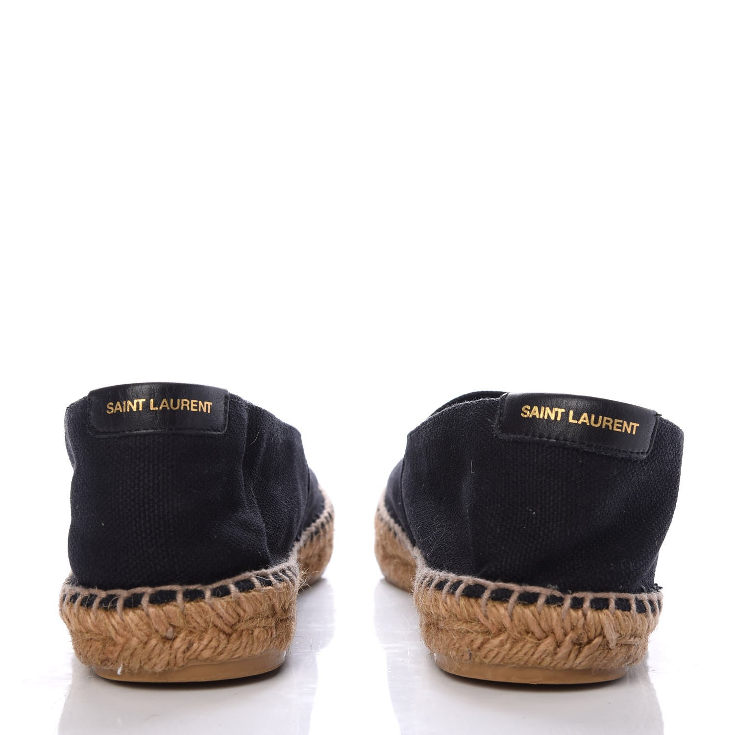 Saint Laurent Canvas Nappa Elba Light Logo Embroidered Espadrilles 38 Black 6 of 9