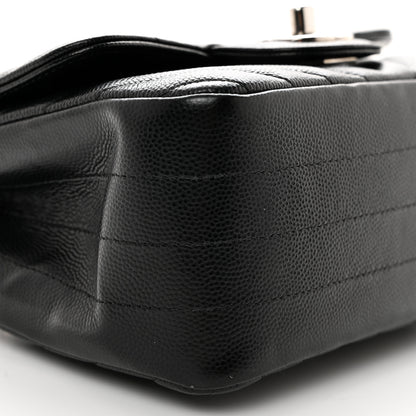 Chanel Caviar Chevron Quilted Mini Square Flap Black 9 of 10