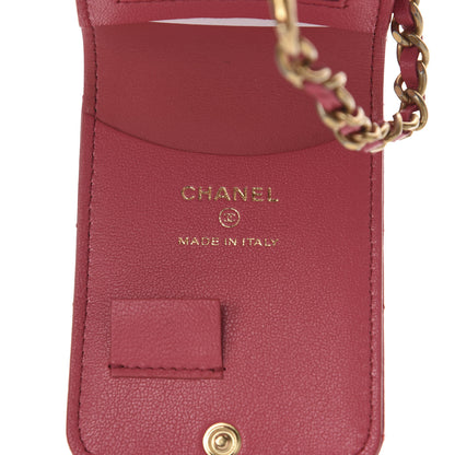 Chanel Lambskin Quilted 19 Luggage Tag Dark Pink 5 of 6