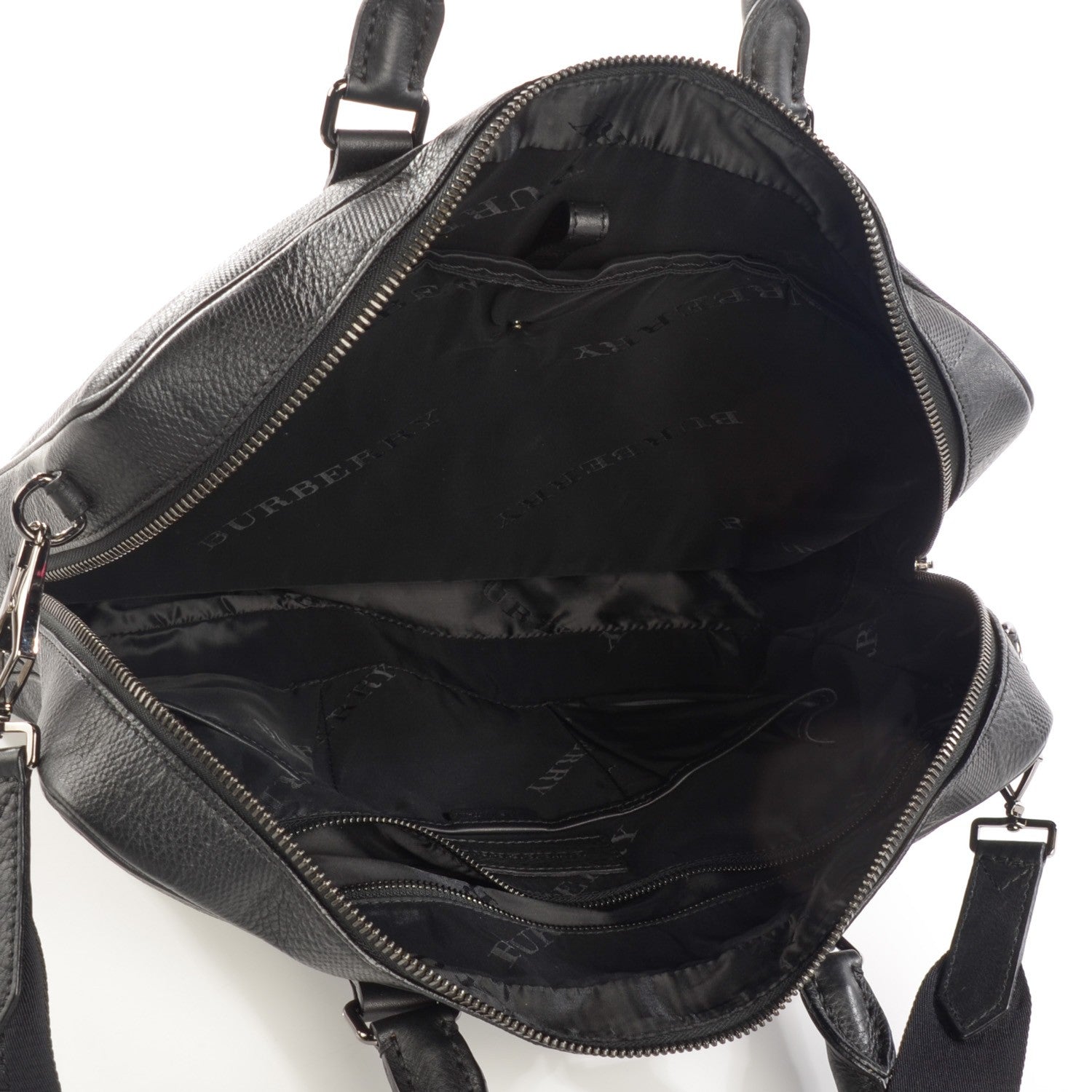 Burberry Heritage Grain Check Embossed Business Bag Black 5 of 7