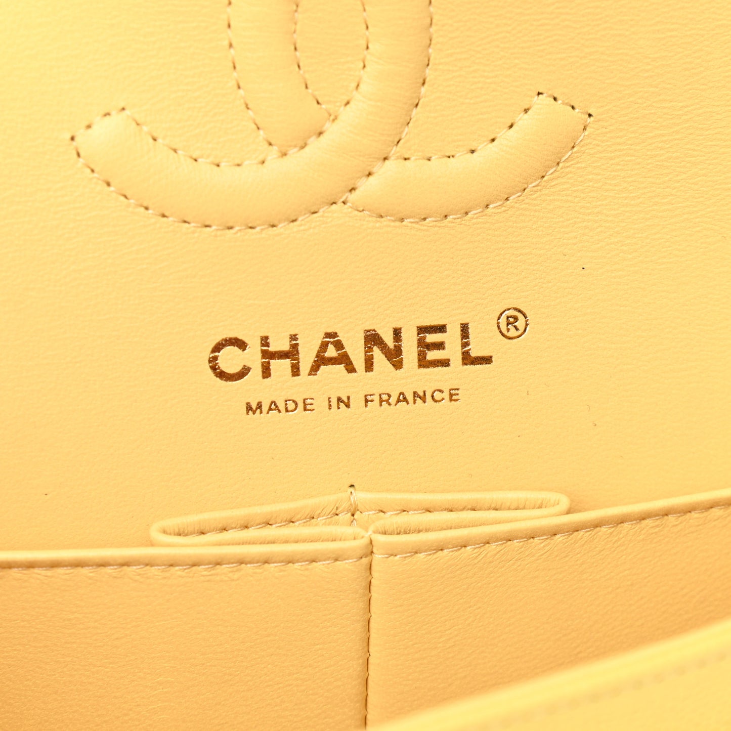 Caviar Quilted Small Double Flap Yellow