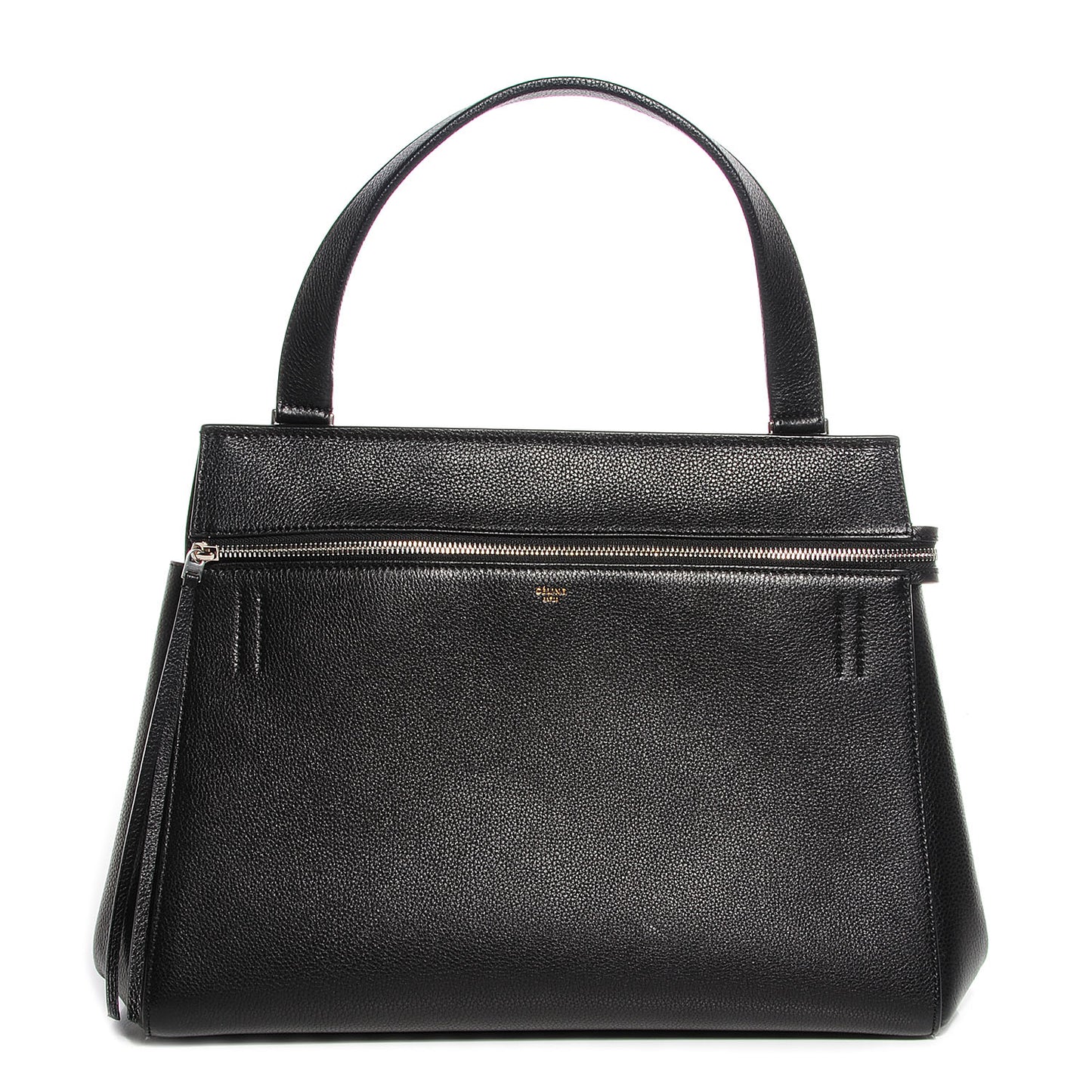 Grained Calfskin Large Edge Shoulder Bag Black
