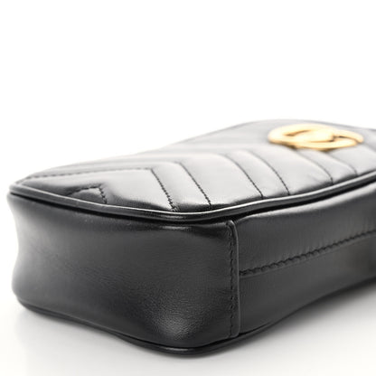 Gucci Calfskin Matelasse Mini GG Marmont Crossbody Bag Black 9 of 9