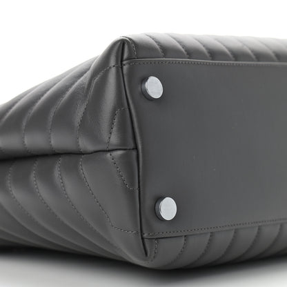 Saint Laurent Calfskin Y Quilted Monogram Large Loulou Shopper Storm 10 of 13