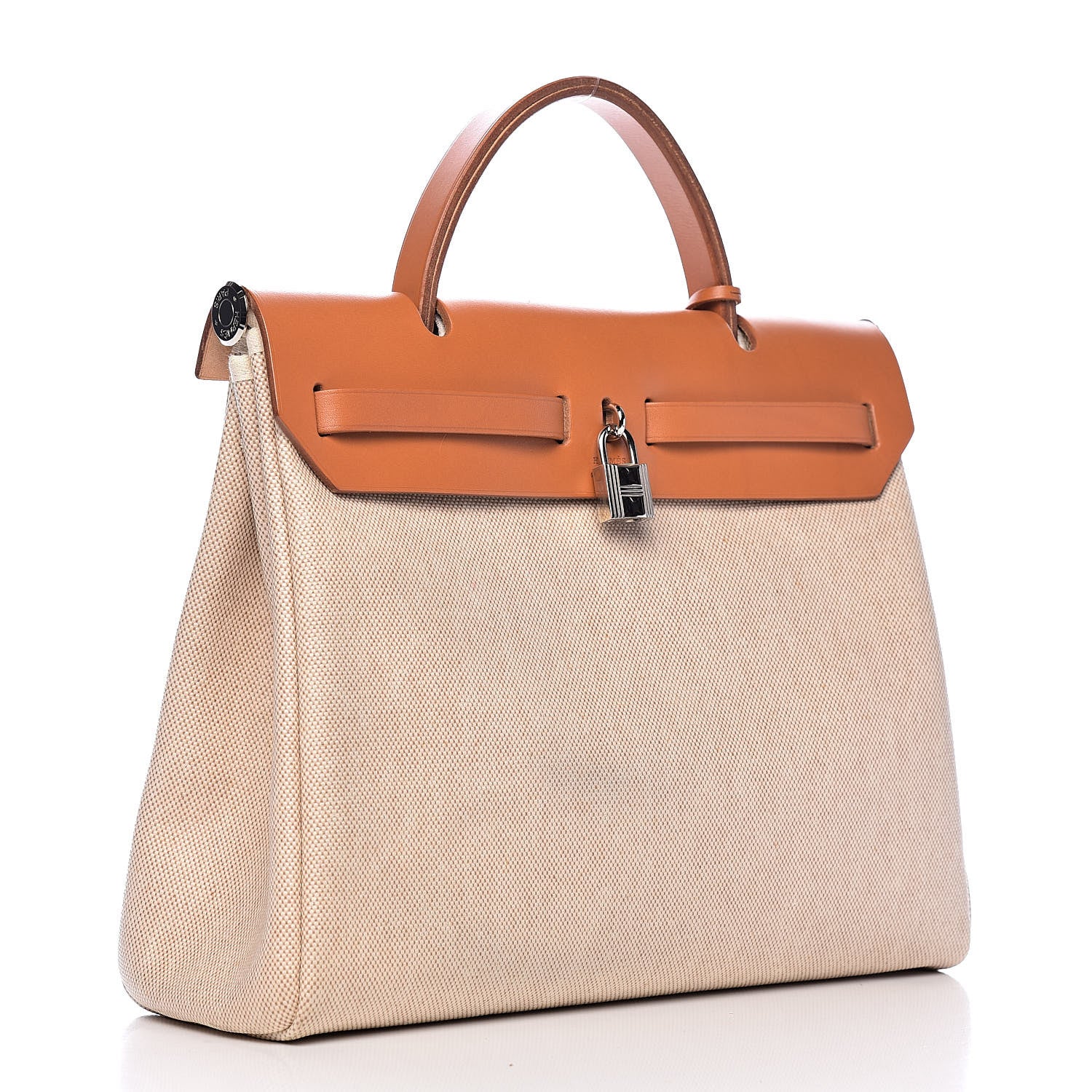 Hermes Toile Vache Calfskin Herbag 30 PM Natural 4 of 11