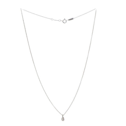 Tiffany Sterling Silver Diamond .07ct Elsa Peretti Pear Shape Diamonds by the Yard Pear-Shaped Pendant Necklace 3 of 9