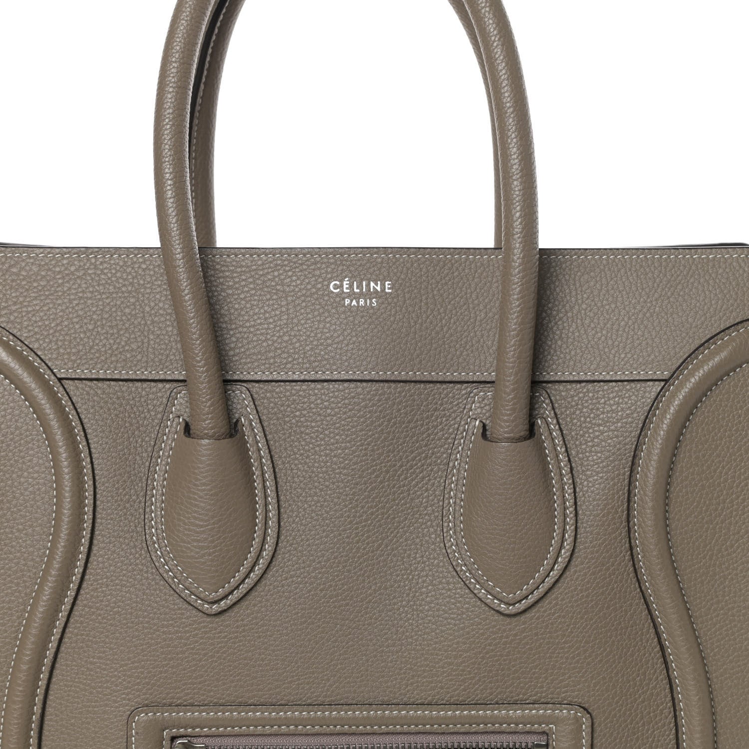 Celine Drummed Calfskin Mini Luggage Souris 7 of 9