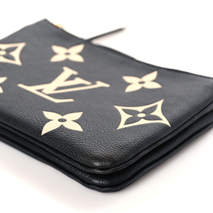 Louis Vuitton Empreinte Monogram Giant Double Zip Pochette Black Cream 9 of 9