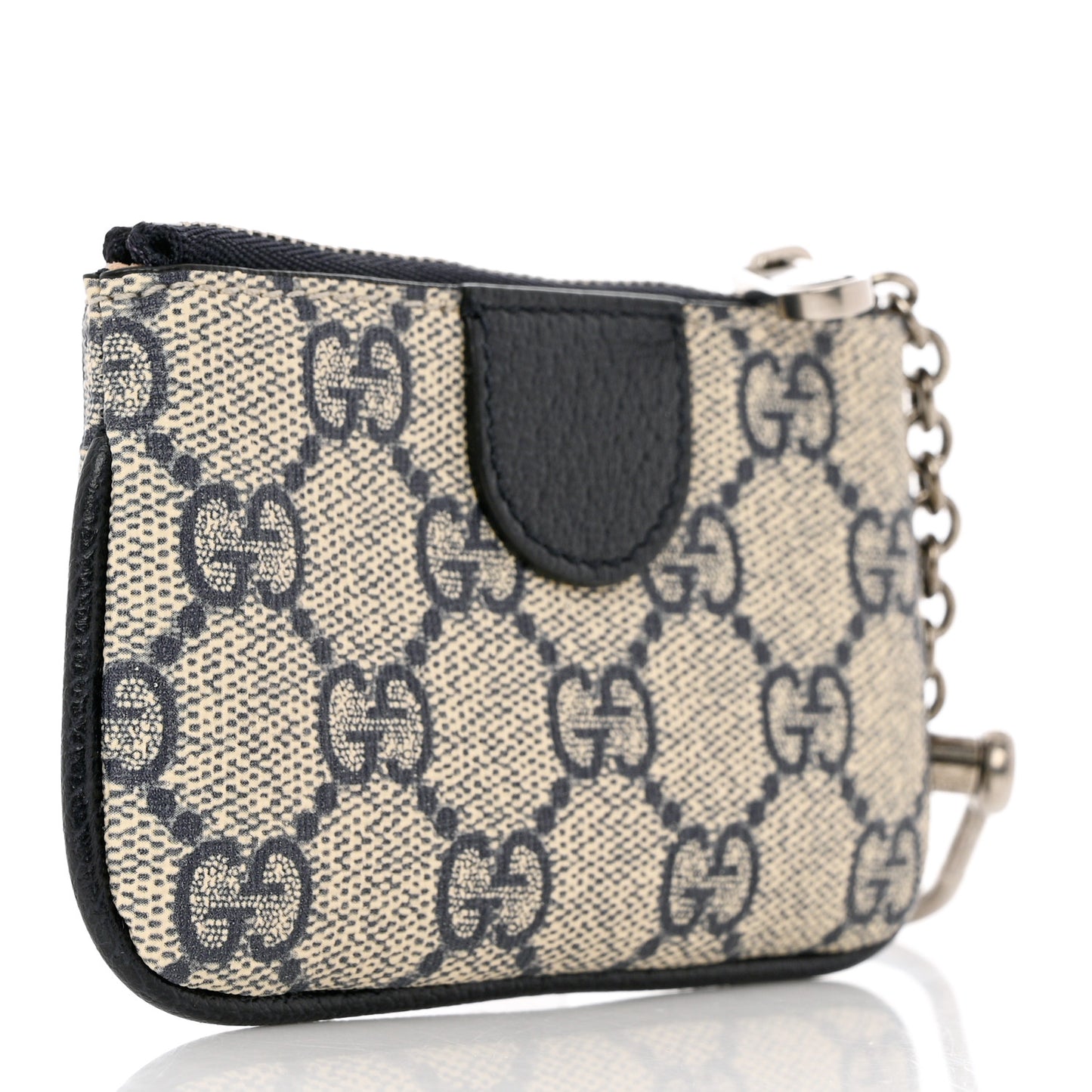 GG Supreme Monogram Web Ophidia Key Case Beige Blue
