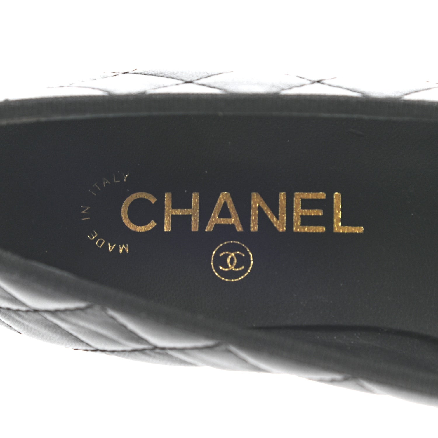 Chanel Quilted CC Cap Toe Ballerina Flats 37.5 Black 7 of 9
