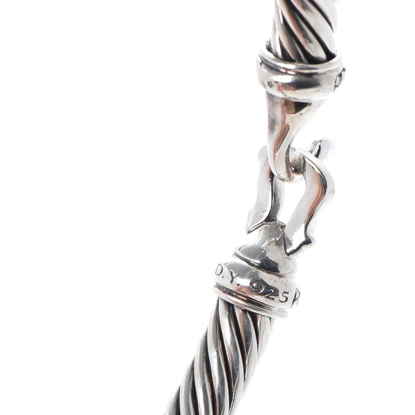 Sterling Silver Diamond 5mm Cable Buckle Bracelet