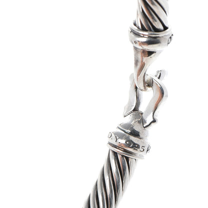 David Yurman Sterling Silver Diamond 5mm Cable Buckle Bracelet 6 of 6