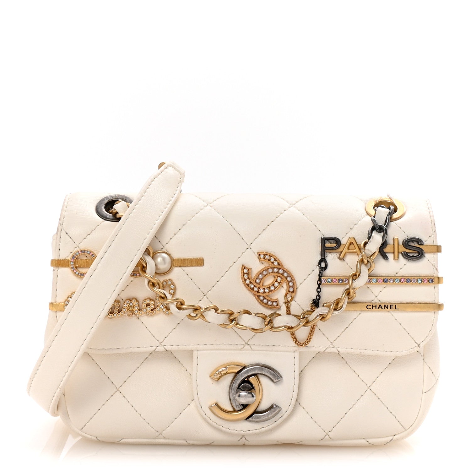 Chanel Lambskin Quilted Mini Coco Clips Flap White 1 of 10