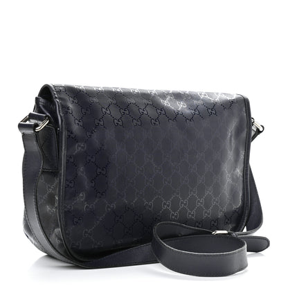 Gucci Imprime Monogram Medium Double Buckle Flap Messenger Bag Navy 2 of 16