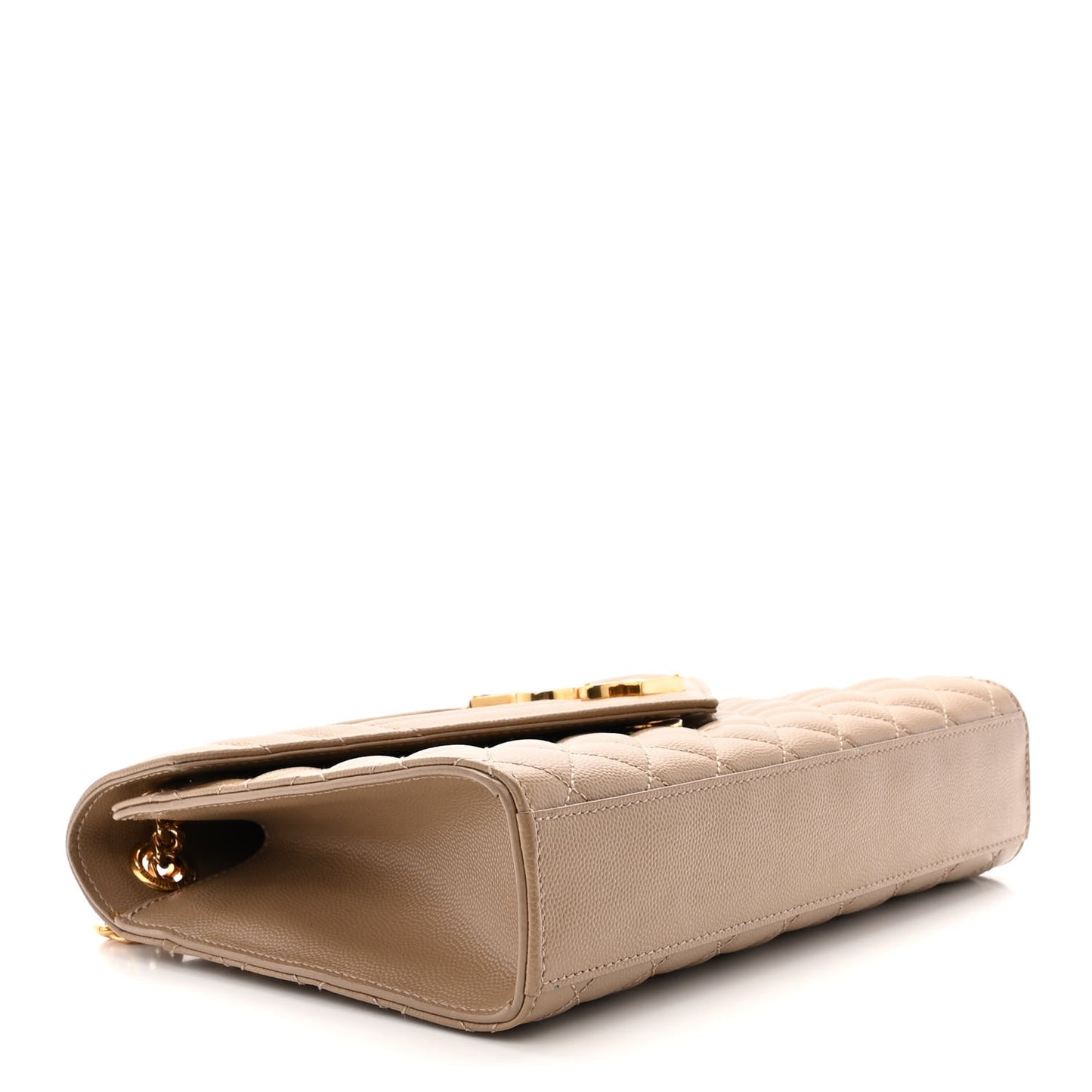 Grain De Poudre Textured Mixed Matelasse Medium Triquilt Monogram Satchel Dark Latte