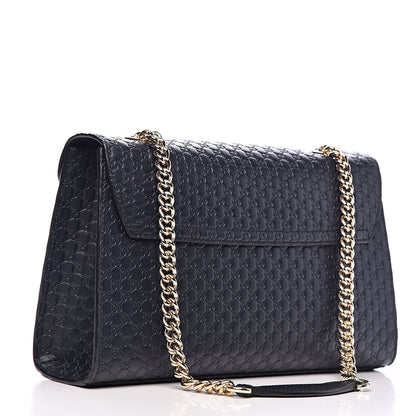 Gucci Soft Microguccissima Medium Emily Chain Shoulder Bag Blue 3 of 11