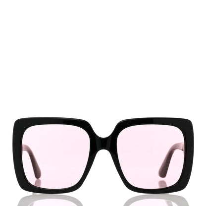 Gucci Crystal Square Frame GG Sunglasses GG0418S Black Pink 2 of 7