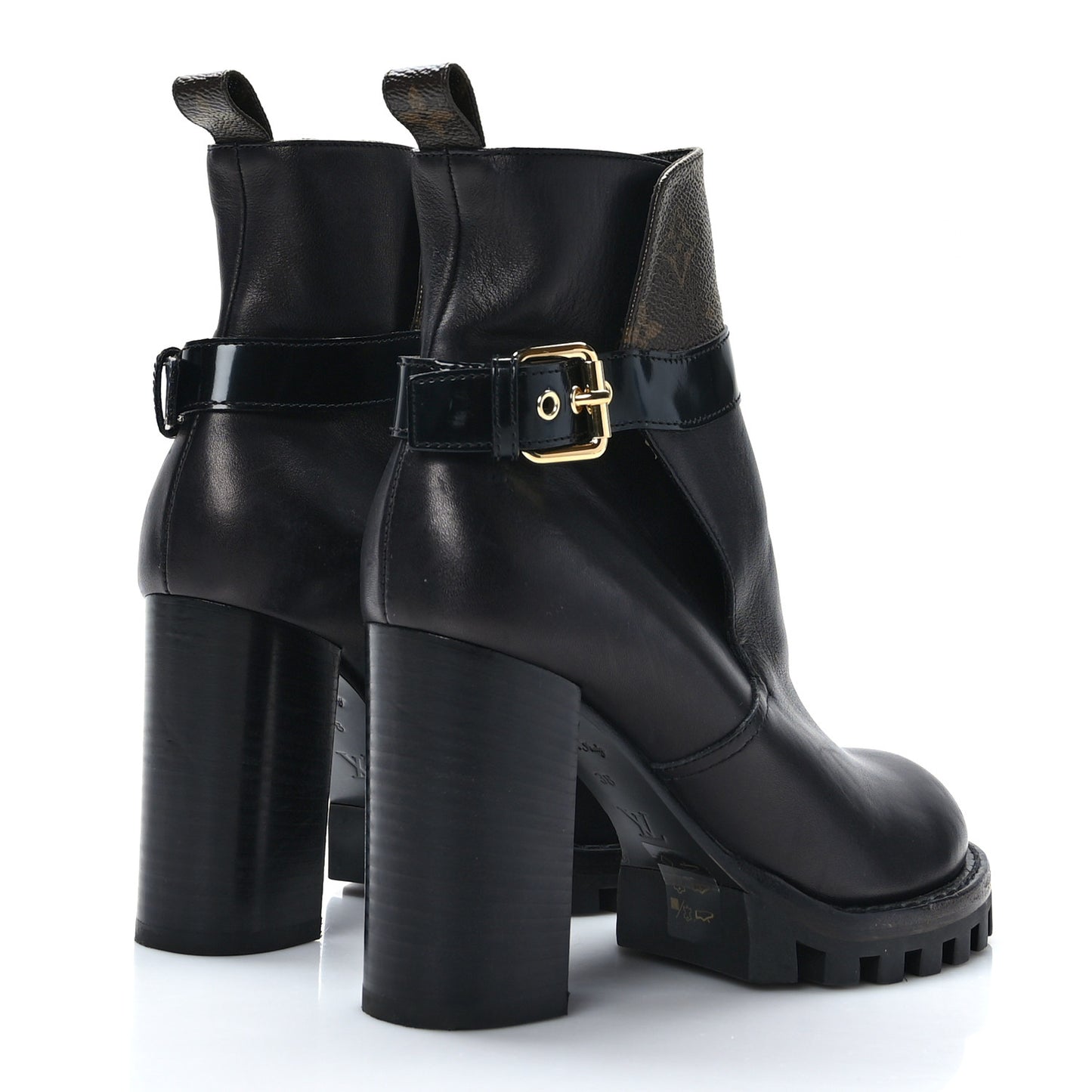 Calfskin Monogram Star Trail Ankle Boots 38 Black