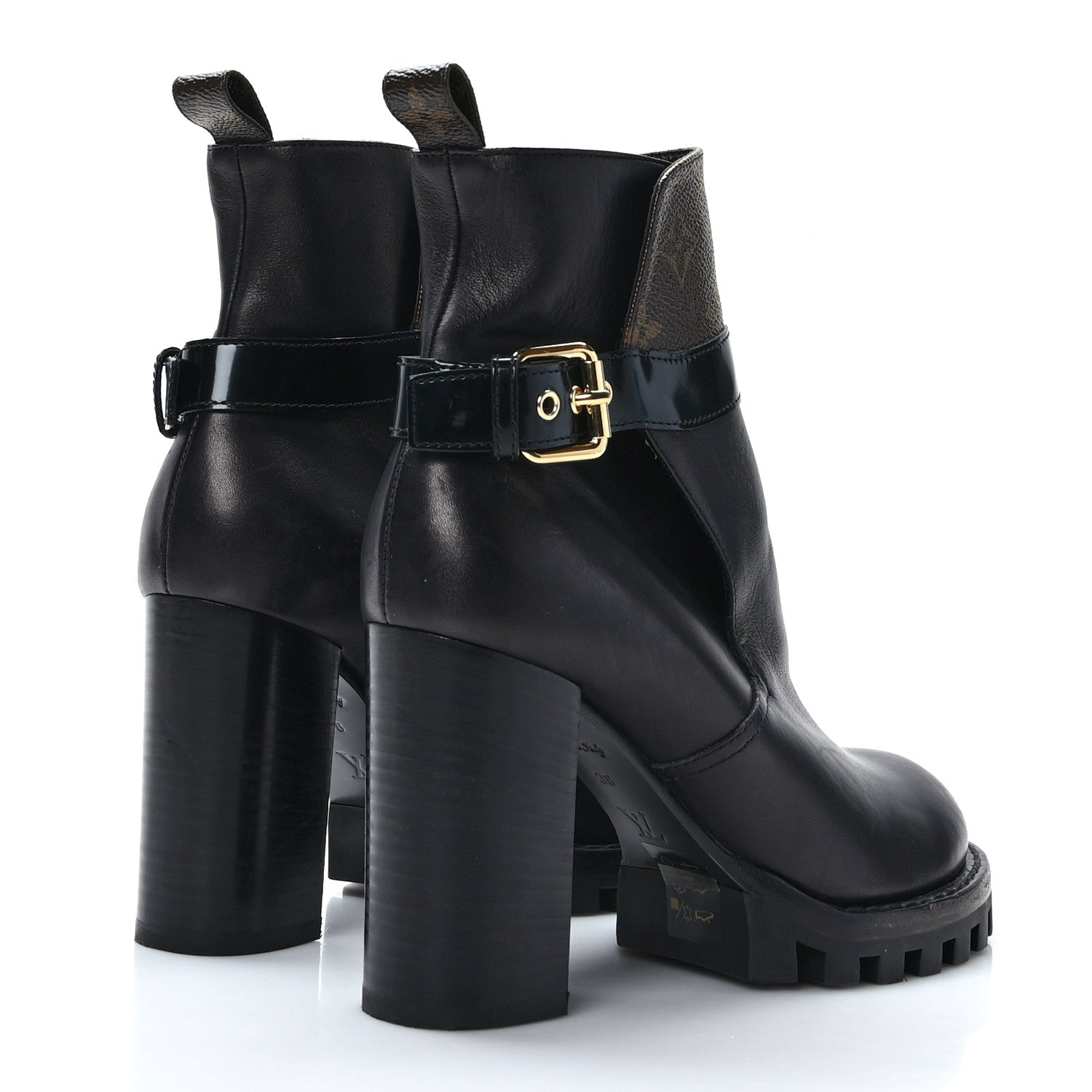 Louis Vuitton Calfskin Monogram Star Trail Ankle Boots 38 Black 4 of 9