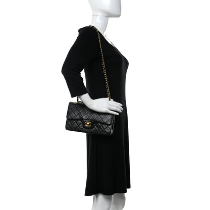 Chanel Lambskin Quilted Small Double Flap Black 2 of 12