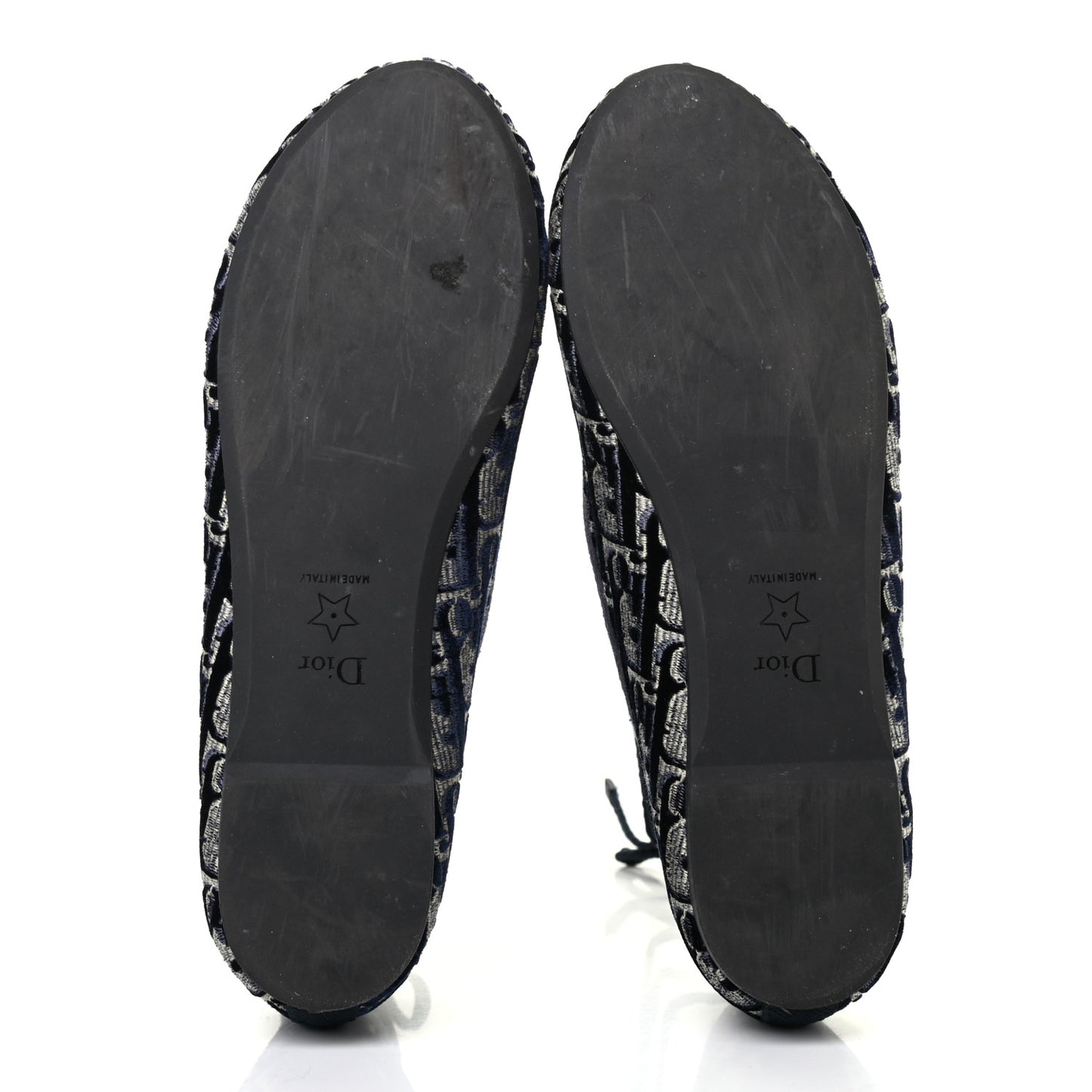 Velvet Oblique Poeme Laced Ballerina Flats 38 Blue