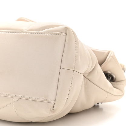 Saint Laurent Lambskin Quilted Small Loulou Puffer Monogram Chain Satchel Blanc Vintage 18 of 18
