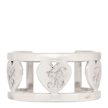 Tiffany Sterling Silver Stencil Heart Cuff Bracelet 1 of 4