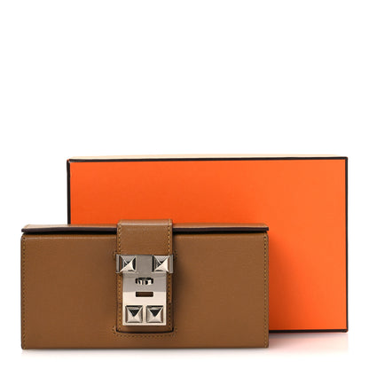 Hermes Chevre Chamkila Neo Medor Clutch Bronze Dore 13 of 13