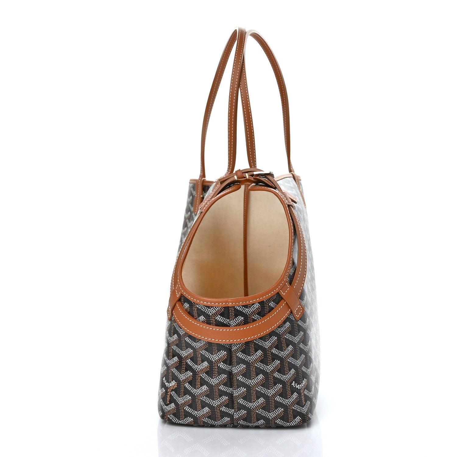 Goyard Goyardine Chien Gris Bag Black Gold 4 of 9