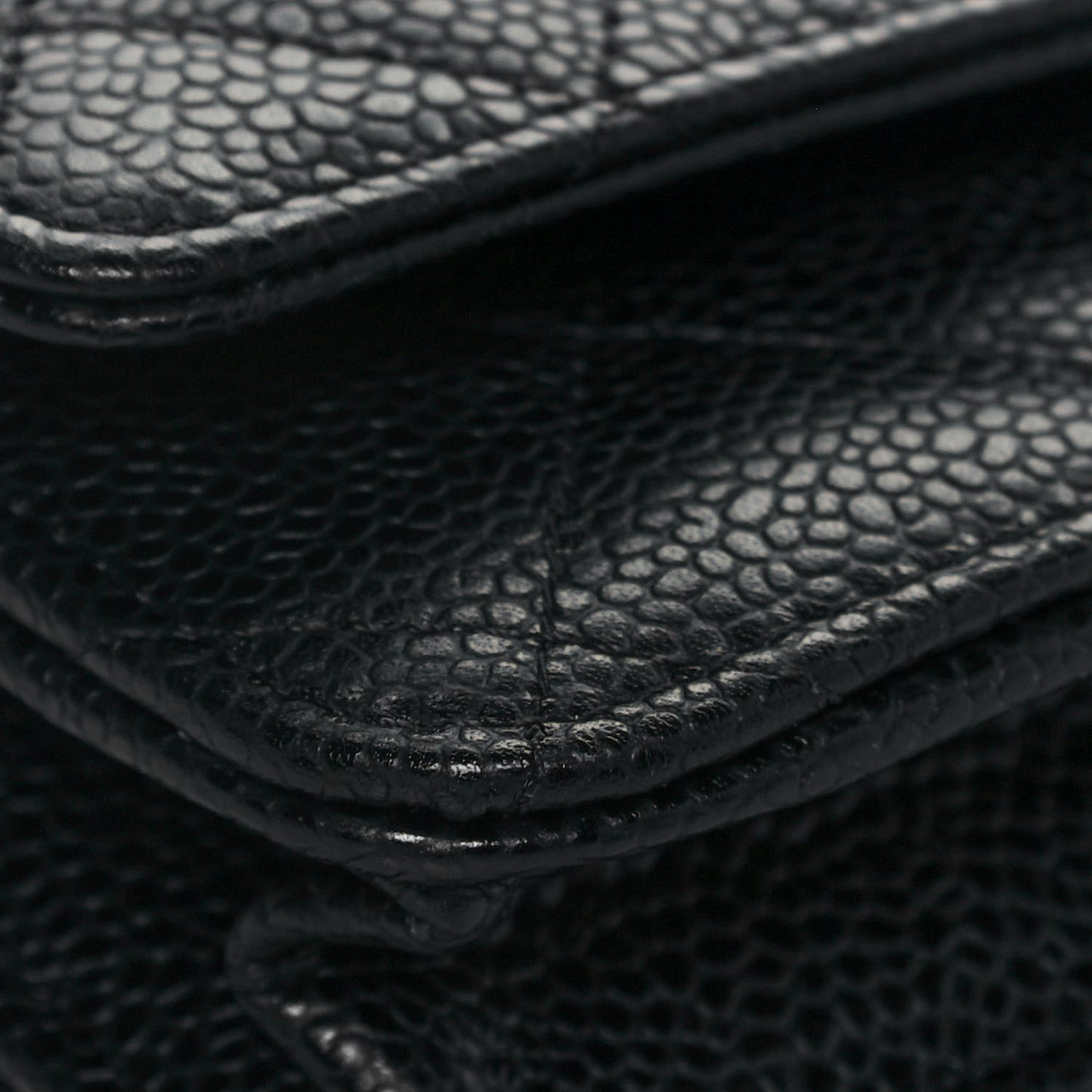 Caviar Quilted Wallet On Chain WOC Black