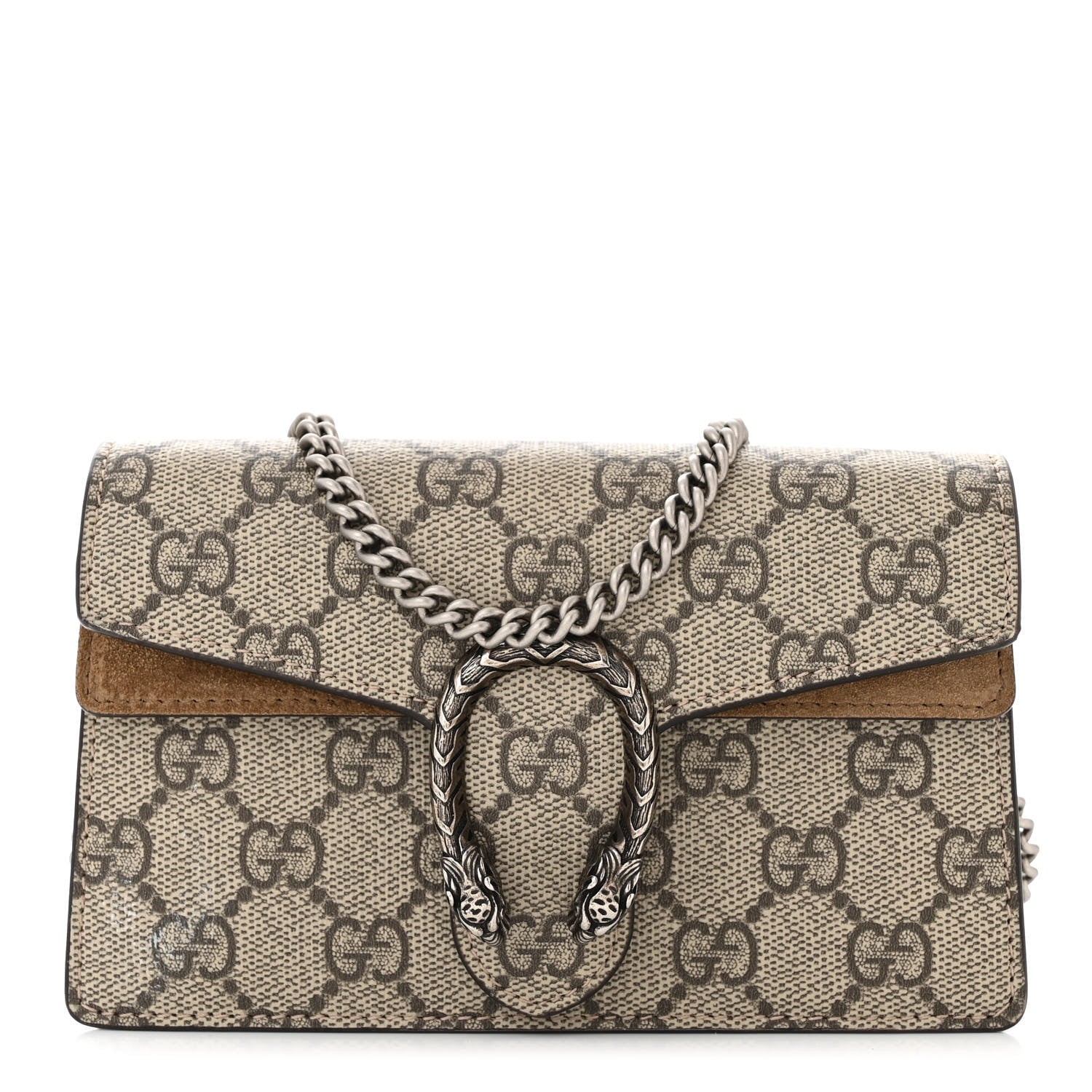 Gucci GG Supreme Monogram Super Mini Dionysus Shoulder Bag Taupe 1 of 11