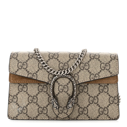 Gucci GG Supreme Monogram Super Mini Dionysus Shoulder Bag Taupe 1 of 11