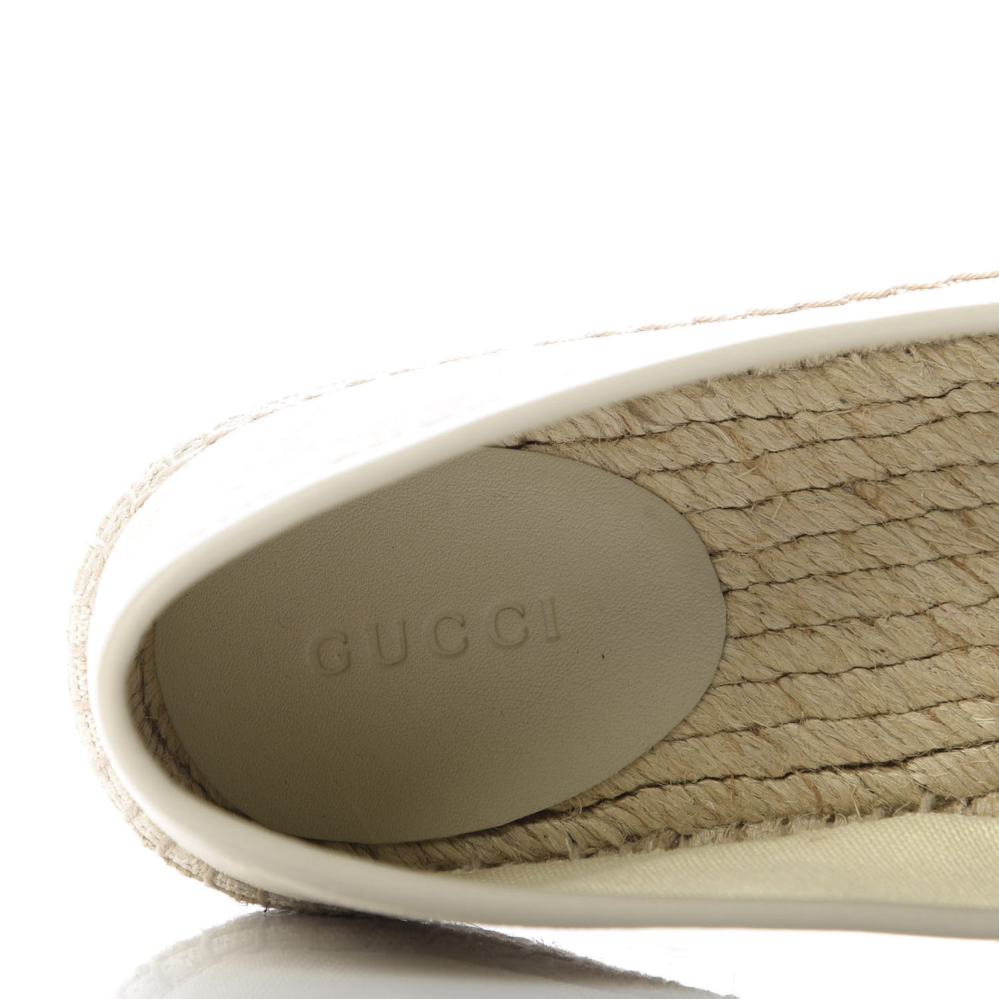 Washed Cotton Miro Soft Calfskin GG Monogram Espadrilles 38.5 White Mystic White