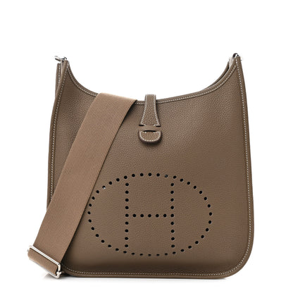 Hermes Taurillon Clemence Evelyne III PM Etoupe 1 of 11