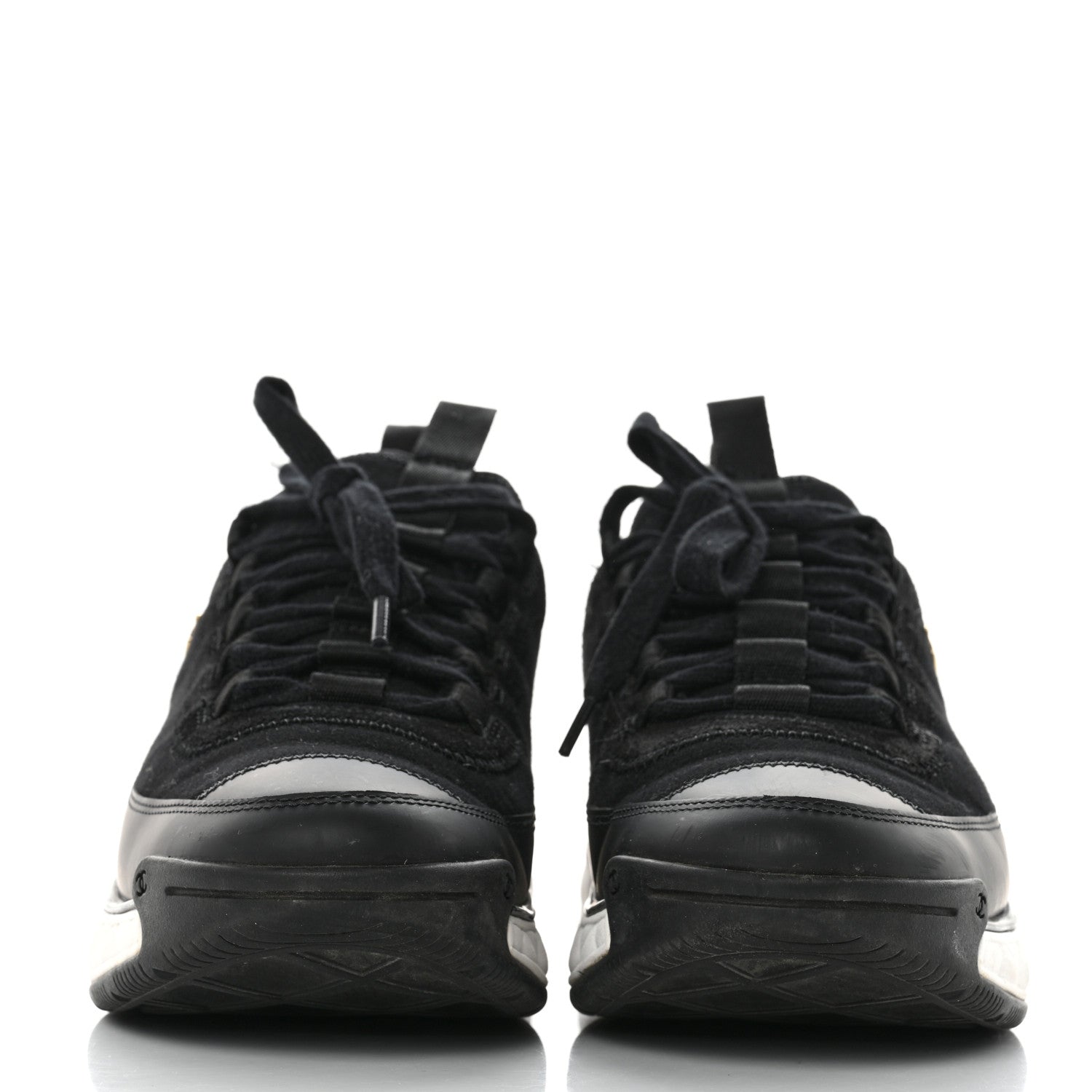Chanel Velvet Calfskin Mixed Fibers CC Sneakers 39 Black 2 of 9