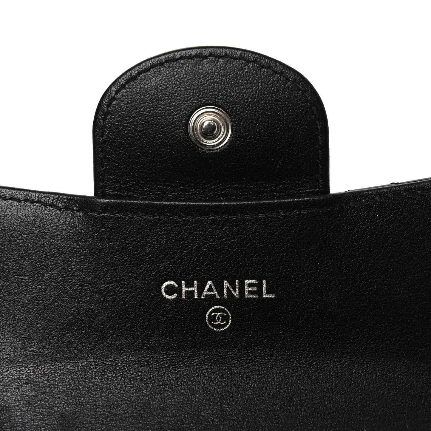 Patent Quilted Reissue Flap Card Holder Wallet So Black