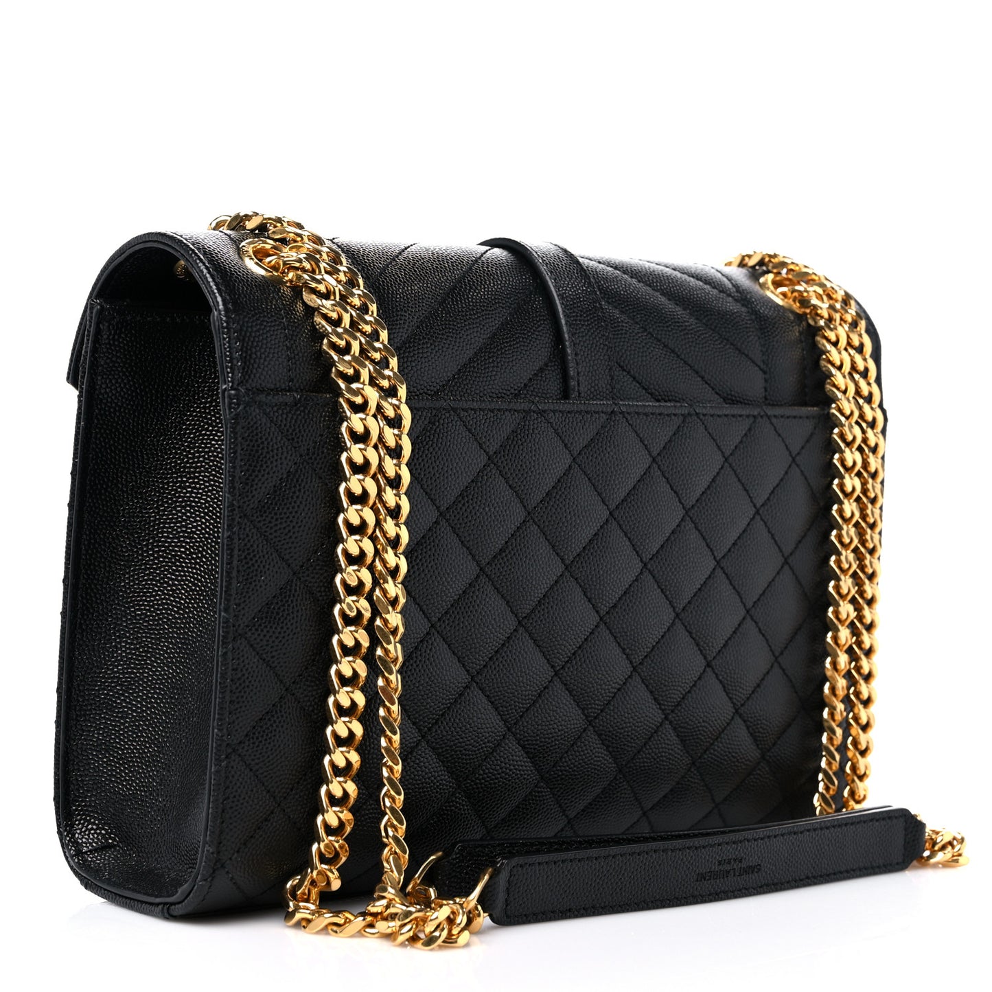 Grain De Poudre Textured Mixed Matelasse Triquilt Medium Monogram Satchel Black