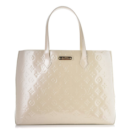 Louis Vuitton Vernis Wilshire MM Blanc Corail 1 of 7