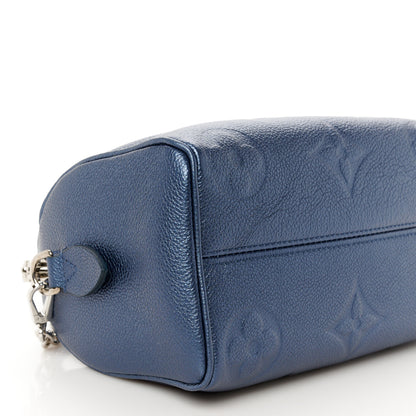 Louis Vuitton Metallic Empreinte Monogram Giant Speedy Bandouliere 20 Navy Nacre 11 of 12