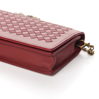 Bottega Veneta Nappa Intrecciato Continental Wallet on Chain Deco Rose Baccarra Rose 7 of 7