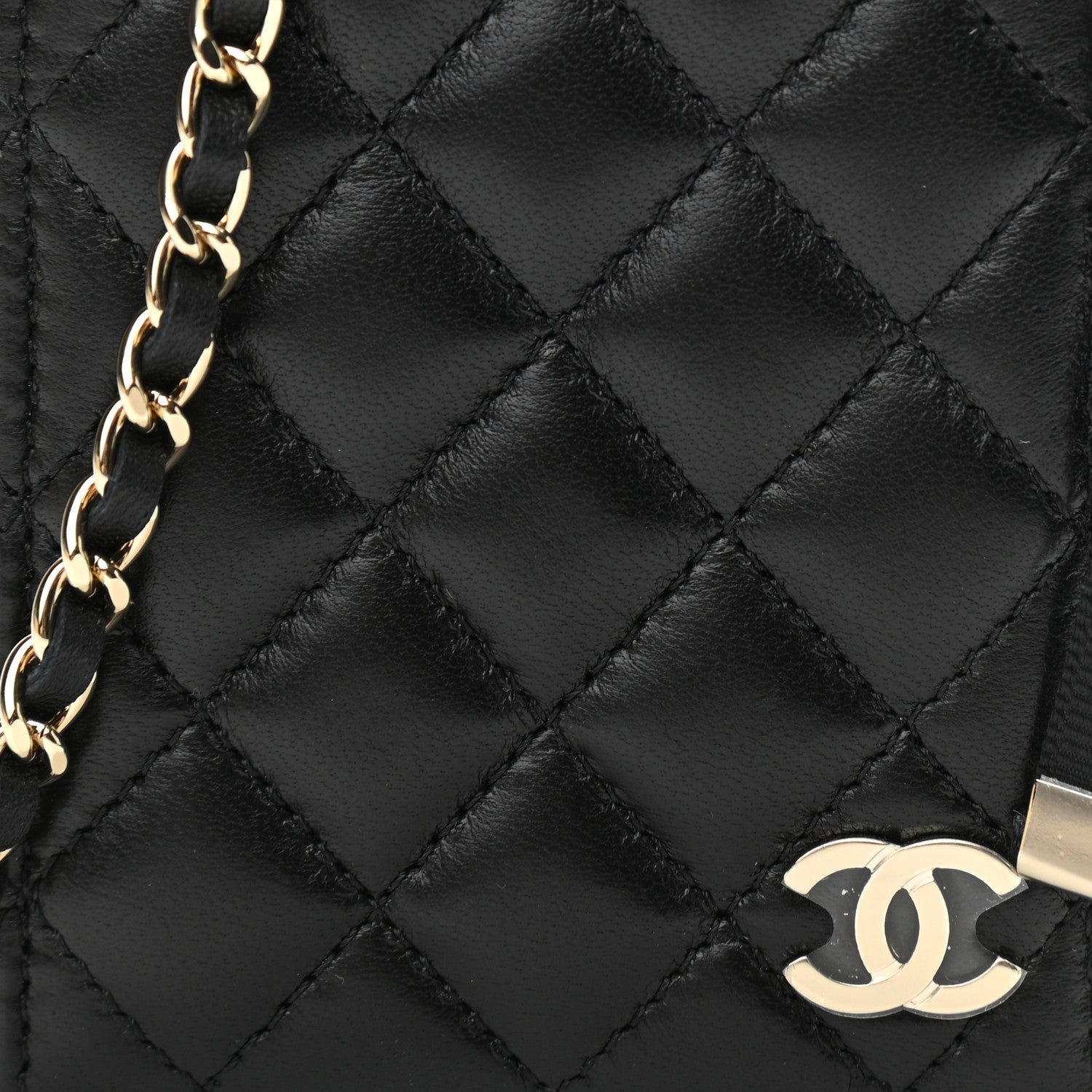 Chanel Lambskin Quilted Book Card Holder on Chain Black 8 of 11