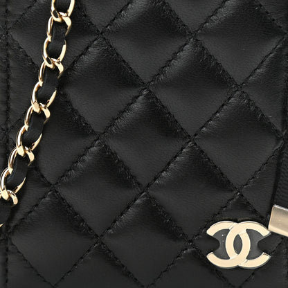 Chanel Lambskin Quilted Book Card Holder on Chain Black 8 of 11