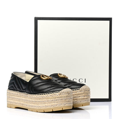 Gucci Nappa Matelasse GG Marmont Platform Espadrilles 39 Black 10 of 10