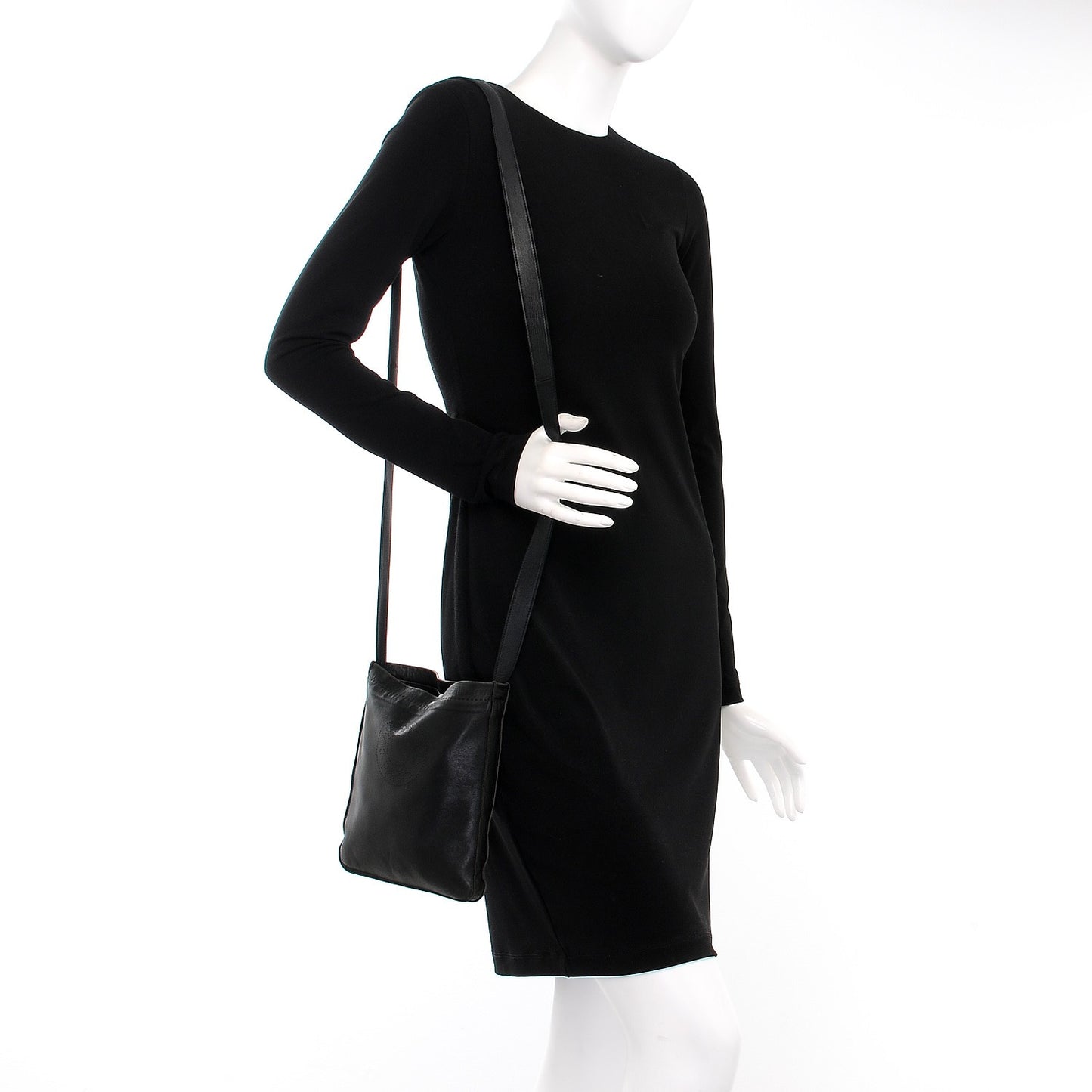 Lambskin Toudou Perfore Crossbody Bag Black