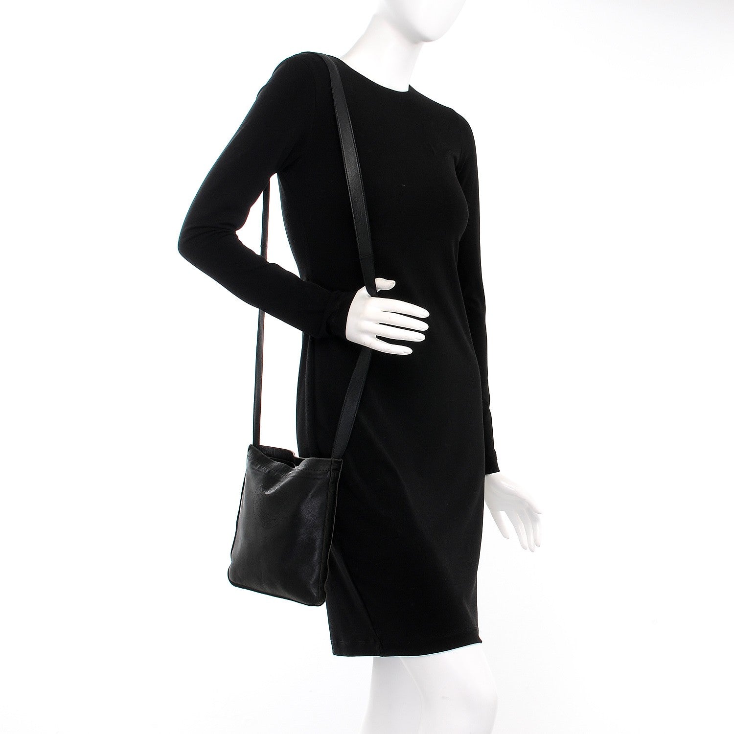Hermes Lambskin Toudou Perfore Crossbody Bag Black 2 of 9