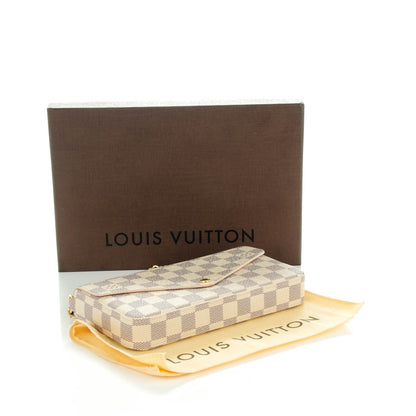Louis Vuitton Damier Azur Pochette Felicie Chain Wallet Rose Ballerine 4 of 9