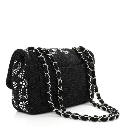 Chanel Tweed Swarovski Crystal Leopard Jumbo Flap  Black 3 of 10