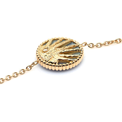Christian Dior 18K Yellow Gold Diamond Black Onyx Mother of Pearl Rose Celeste Bracelet 5 of 9