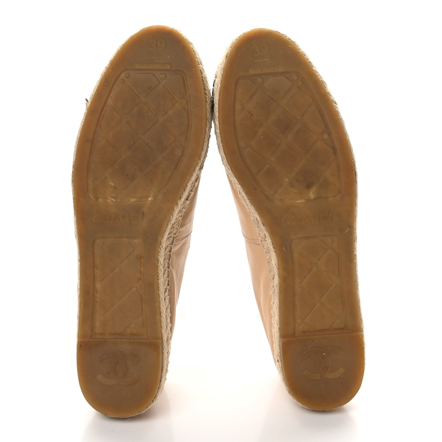 Lambskin CC Espadrilles 39 Beige Black